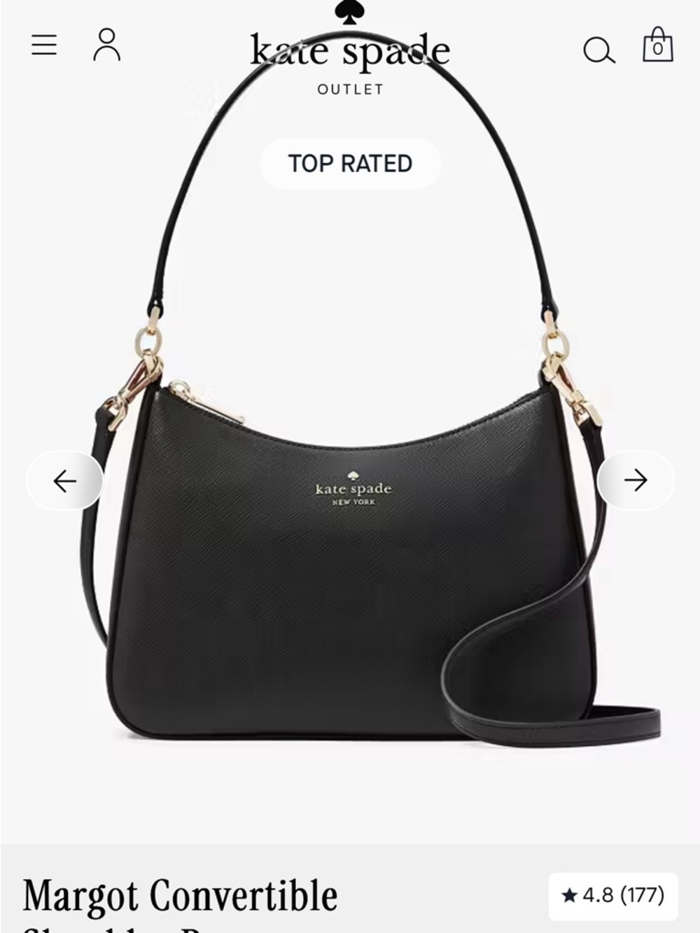 kate spade Black Leather shoulder bag - Picture 2 of 5